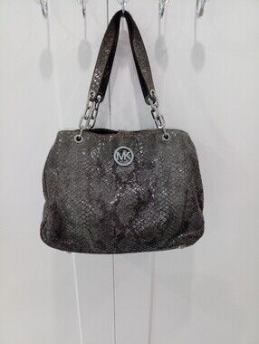 ✨ Michael Kors Metallic Python Leather Tote – Iconic, Edgy Luxury! Fair Preowned